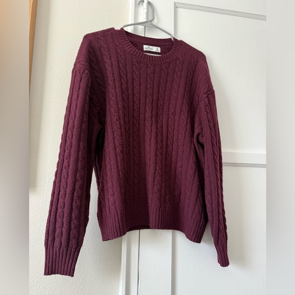 Hollister Maroon Cable Knit Sweater - Picture 5 of 7